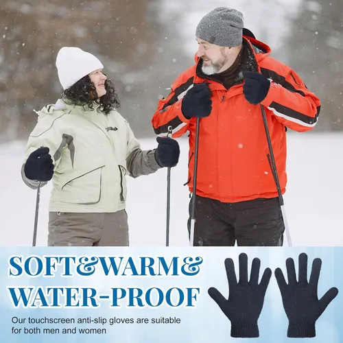 Vista 7 de Twistover 150 pares de guantes de invierno cálidos a granel, guantes elásticos para adultos, guantes elásticos para mujeres y hombres, guantes