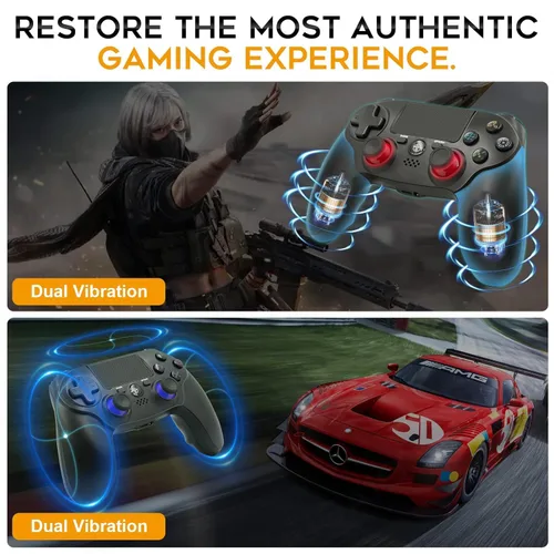 Vista 4 de citnh 2 Pack Wireless Controller for PS4，Compatible with PS4/Slim/Pro/PC，Double Shock 6-Axis Motion Sensor，Built-in Speaker &