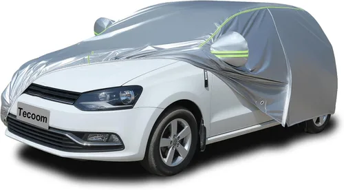 Vista 65 de Tecoom Funda impermeable para todo tipo de clima, resistente al viento, protector de granizo con forro polar y puerta con cremallera, protección