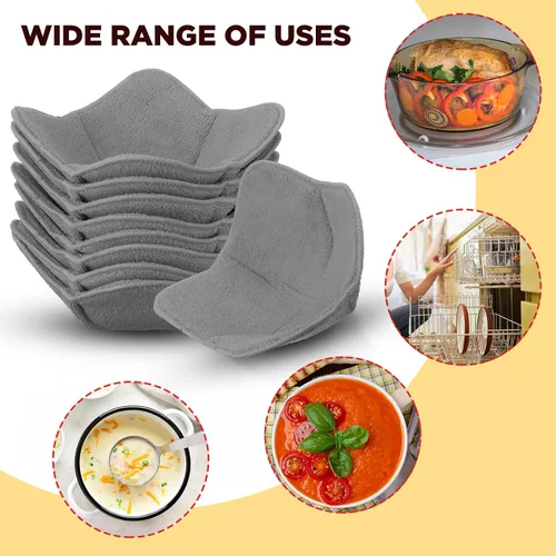 Vista 4 de Uiifan Juego de 20 soportes para cuencos de microondas para platos de sopa y comida caliente, aptos para microondas, soportes para ollas, multiusos
