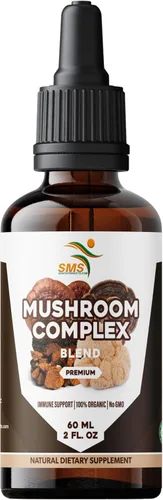 Vista 3 de Suplemento complejo de hongos gotas de tintura, melena de león, reishi, cola de pavo, chaga, para apoyo del sistema inmunológico, gotas líquidas