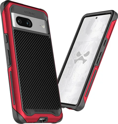 Vista 2 de Ghostek Atomic - Funda delgada transparente, parachoques de aluminio, protección resistente a prueba de golpes para Google Pixel 7 (6.3 pulgadas)