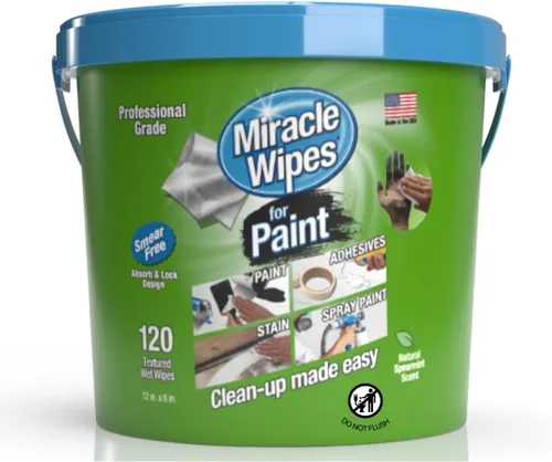 Vista 7 de MiracleWipes para preparación y limpieza de pintura, elimina acumulación de suciedad resistente, pintura húmeda, masilla, epoxi, colorante y más