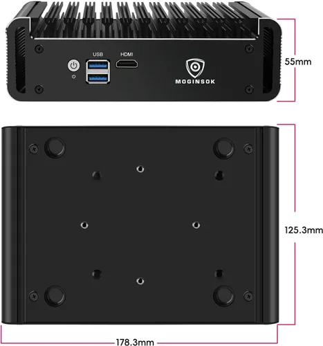 Vista 6 de Firewall Appliance 2.5Gbe Intel Celeron N5095 Quad Core, 4* Intel I225-V LAN sin ventilador Mini PC 8G DDR4 128G M.2 NVMe Soporte PFSENSE