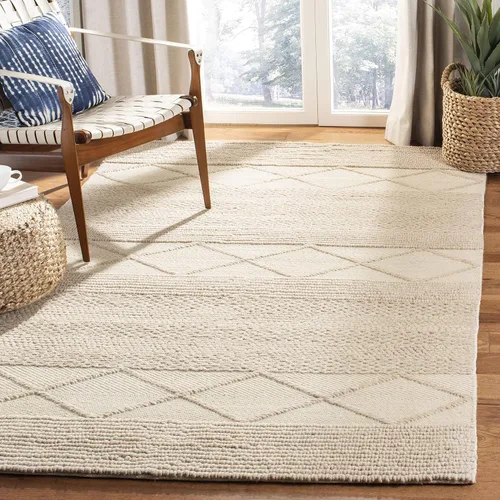 Vista 12 de SAFAVIEH Natura Collection - Alfombra decorativa de 2 x 3 pies, color beige, lana hecha a mano, ideal para zonas de alto tráfico en entrada, sala