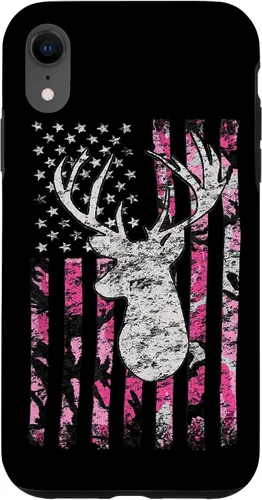 Vista 25 de Pink Camo American Flag Deer Hunter Women's Hunting Case for iPhone 17