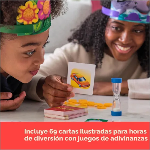 Vista 4 de Spin Master Games, Hedbanz Edición 2023 con nuevas cartas, juego de mesa de adivinanzas de imágenes, para familia y niños, 2-6 jugadores