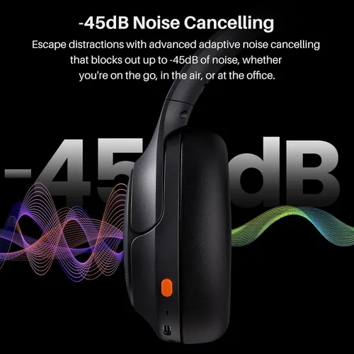 Vista 4 de TOZO Auriculares inalámbricos con cancelación de ruido híbridos HT3, 90H Negro
