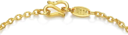 Vista 5 de CHOW SANG SANG 999.9 - Colección de regalos chinos de oro de 24 quilates, precio por peso, pulsera de cadena lisa de oro de 0.13 oz para mujer