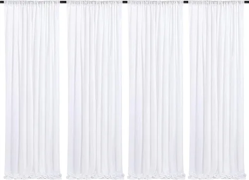 Vista 16 de Cortinas de fondo de lentejuelas con purpurina azul bebé, 2 piezas de 2 x 8 pies, telón de fondo de fiesta de baby shower para niños, hermosas