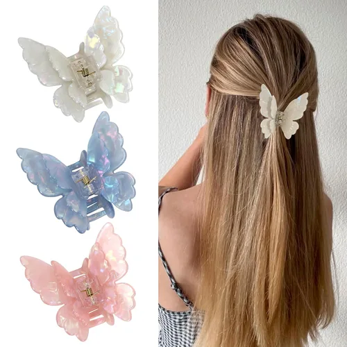 Vista 21 de 10 pinzas para el cabello medianas para cabello grueso/fino, agarre fuerte, antideslizante, pinza de mandíbula para el cabello, accesorios