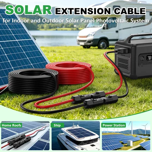 Vista 9 de Oududianzi Cable de extensión solar de 10 pies, cable solar de 10 AWG, cable fotovoltaico de cobre estañado de calibre 10, cables y conectores