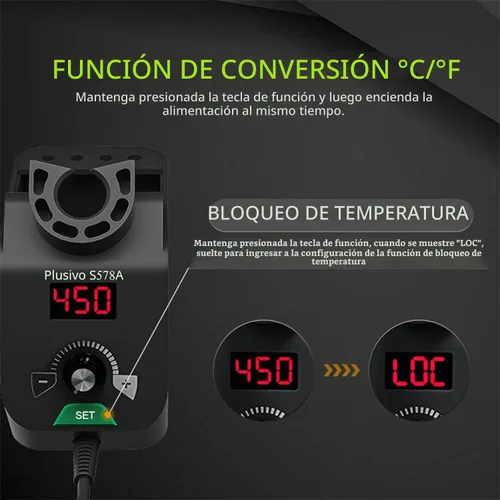 Vista 5 de Kit de estación de soldador, pantalla digital, manos de ayuda de 60 W, 5 puntas de soldadura, cable de soldadura, conversión de multímetro digital