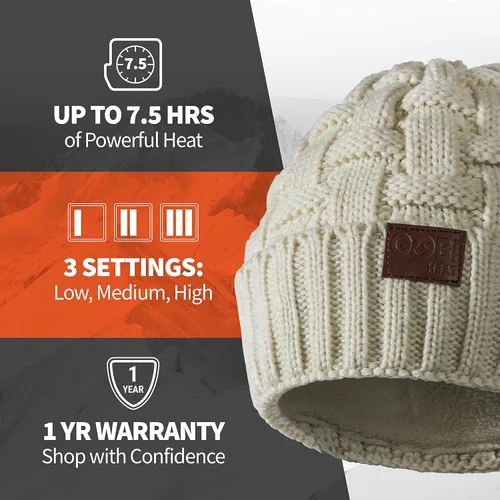 Vista 3 de Crest 2 Zone - Gorro con calefacción para mujer, 7,5 horas de calor