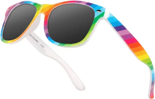 Vista 6 de Gafas de sol polarizadas Vintage Retro Diseñador Unisex Gafas de sol UV400 1 marco negro mate