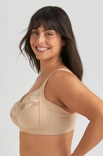 Vista 7 de Miss Mary of Sweden Sujetador de algodón cómodo inalámbrico con soporte de Beige