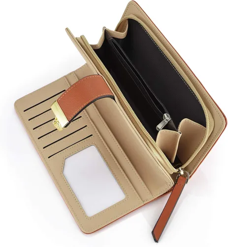 Vista 3 de PGXT Womens Long Leather Card Holder Purse Zipper Buckle Elegant Clutch Wallet
