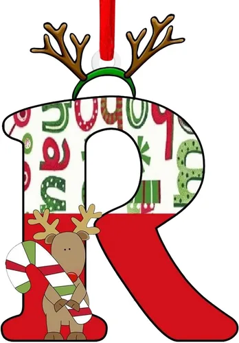 Vista 22 de Decoración colgante para árbol de Navidad de 26 letras, adornos para árbol de Navidad, adornos personalizados de 26 letras, decoración de Navidad
