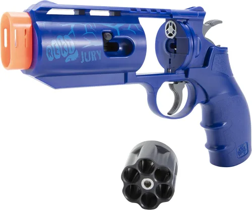 Vista 4 de Rekt Jury - Pistola Lanzadora de Dardos de Espuma Revolver, color azul (paquete de 3)