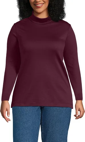 Vista 36 de Lands' End Supima - Suéter de cuello alto y mangas largas para mujer