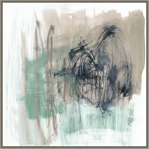 Vista 14 de Amanti Art Framed Canvas Wall Art 16x16 Scribble Scrabble I by Jennifer Goldberger, Framed Wall Art Canvas, Abstract Artwork, Traditional Decor