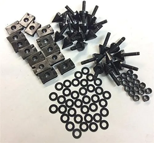 Vista 2 de XKMT-Kit de tornillos de carenado de punta negra compatible con YZF-R1 2000-2001 [B01710RWA2]