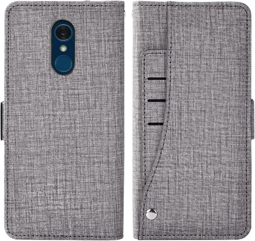 Vista 6 de Asuwish Compatible con LG Q7 Q7+ Plus 7Q Alpha Wallet Case Protector de pantalla de vidrio templado y funda de cuero con tapa para tarjetero