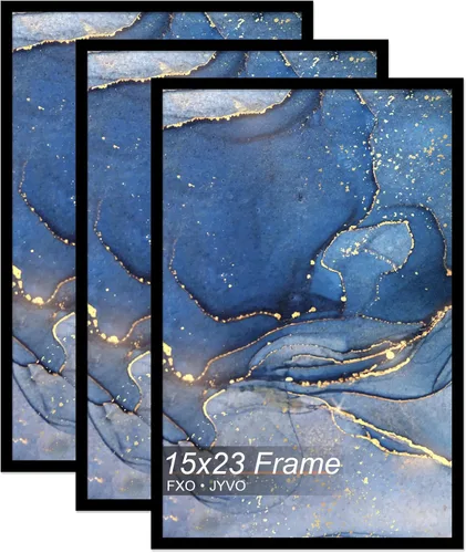 Vista 109 de Fxojyvo Marco de fotos de 5 x 8 pulgadas, marco negro para póster de fotos de 5 x 8 pulgadas, peso ligero y altamente transparente, marco de 5 x 8