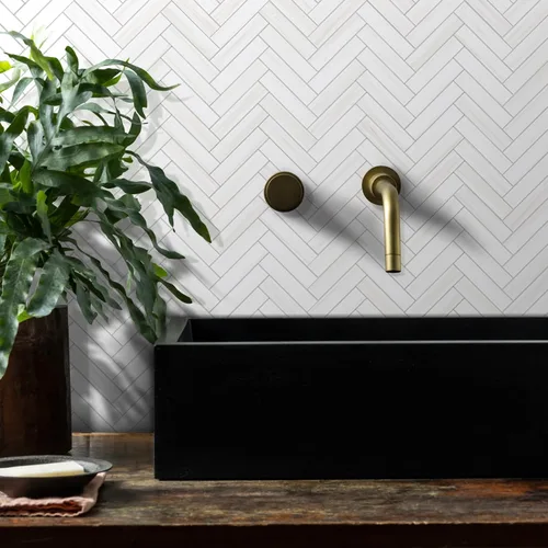 Vista 3 de Vamos Tile Azulejo Blanco Brillante de Dolomita Despegar y Pegar para Salpicaderas - 10 Hojas Azulejos de PVC Autoadhesivos en Espiga para Pegar