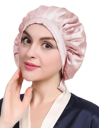Vista 17 de LilySilk Gorro 100% de seda de morera, gorro de seda para dormir, ajustable para dormir, Verde aguacate