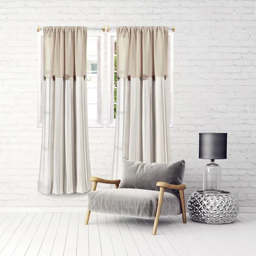 Vista 7 de Amazing Drapery Hardware Varillas de Cortina Giratorias Blancas para Marco con Extremos de Latón, Juego de 2 (Herrajes Incluidos) - Longitud