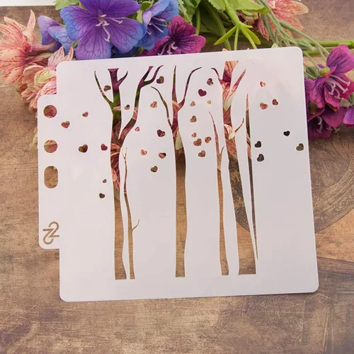Vista 12 de Plantillas de pintura de plástico PET con diseño hueco de copo de nieve, perfectas para diseño textil, decoración de pared, ventana, papel, álbumes