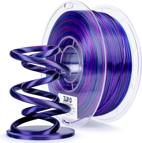 Vista 22 de ZIRO - Rápido cambio de color PLA, filamento de gradiente de color de 1.75mm, filamentos de PLA arcoíris brillantes, compatible con la mayoría