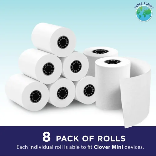 Vista 2 de Papel térmico para Clover Mini de Paper Planet C200, C300, C301, C302, C305 8 rollos