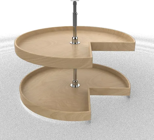 Vista 9 de Rev-A-Shelf Natural 32 Wood Kidney Lazy Susans 2 estantes, estándar