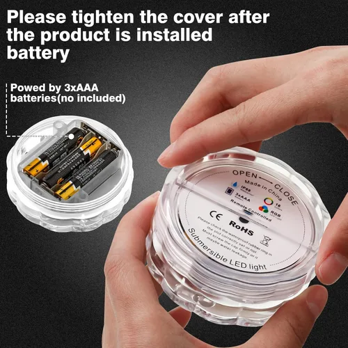 Vista 5 de Luces LED de 39.4 pies para piscinas sobre el suelo, iluminación de borde impermeable para piscinas de 12 pies, 2 paquetes de luces sumergibles