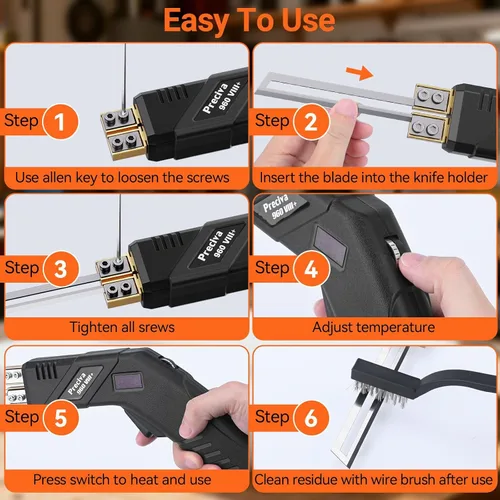 Vista 4 de Preciva Cortador de espuma de cuchillo caliente con pantalla digital, kit de herramientas de corte de espuma eléctrica, base de cobre puro, 20