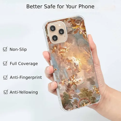 Vista 2 de Aesthetics - Funda protectora de TPU para iPhone 14 Pro, diseño de Dios de ángel y ángel para iPhone 14 Pro, funda protectora de poliuretano