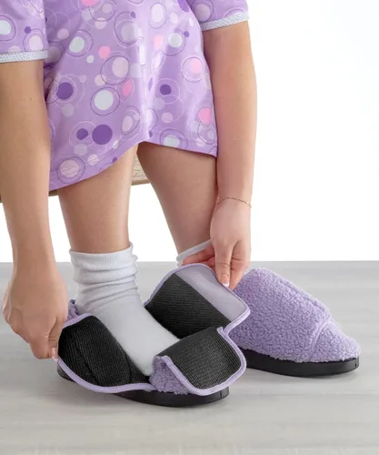 Vista 5 de Silvert's Adaptive Clothing & Footwear Womens Double-Extra Wide Easy Closure Slipper for Seniors