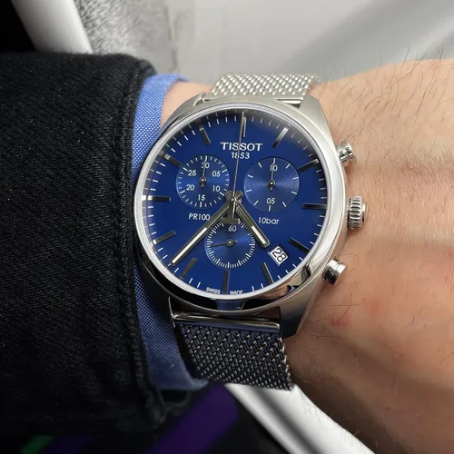 Vista 6 de Tissot Mens PR 100 Chronograph - T1014171104100 BlueSilver One