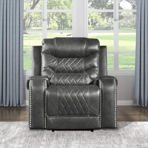 Vista 10 de Lexicon Derringer Wall Hugger Power - Sofá reclinable doble, color marrón