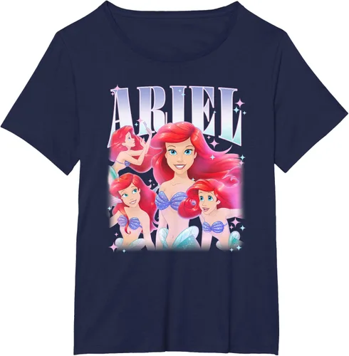 Vista 16 de Disney Camiseta de la princesa Ariel de la Sirenita Multi Pose, Negro