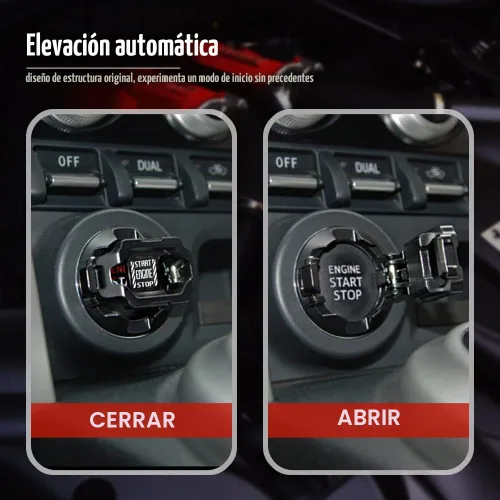 Vista 3 de Tybasthe - Cubierta original para botón de arranque, protector de fibra de carbono para el botón de arranque del motor de automóvil, calcomanías