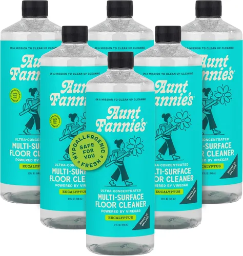 Vista 11 de Aunt Fannie's Limpiador de pisos ultra concentrado con vinagre, solución multisuperficie para trapear, hace 16 galones, aroma a eucalipto, 32 onzas