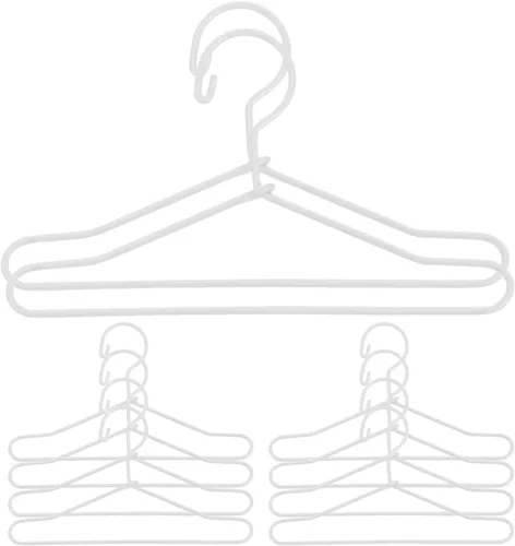 Vista 11 de jojofuny Ken - 10 perchas de ropa para muñecas, mini perchas de metal en miniatura, soportes para vestimenta de 2.5 x 1.3 pulgadas, dorado