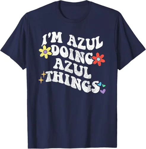 Vista 66 de Retro Groovy Im AZUL Doing AZUL Things - Camiseta divertida para el día de la madre, Negro