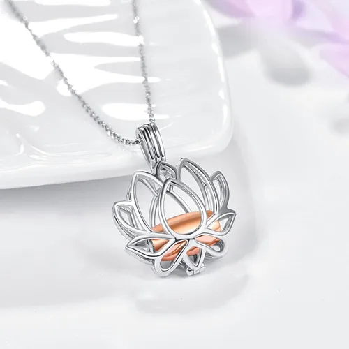 Vista 2 de KINGWHYTE Collar de urna de plata de ley S925 para Ashe para mujer joyería de cremación para regalos conmemorativos de Ashe
