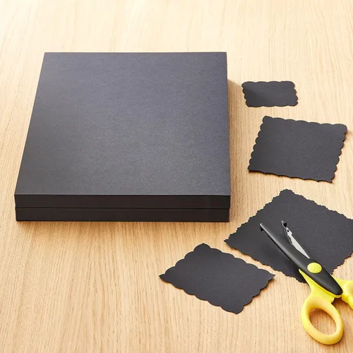 Vista 2 de Recollections 100 hojas de papel de cartulina negro pesado de 8.5 x 11 pulgadas, papel sin ácido ni lignina para álbumes de recortes, artes