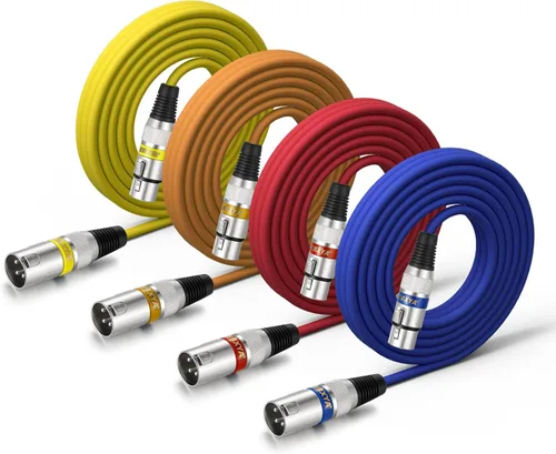 Vista 20 de EBXYA Cable XLR de 2 pies, paquete de 10 unidades, 3 pines, cable de micrófono XLR equilibrado macho a hembra, adecuado para mezclador de audio 10