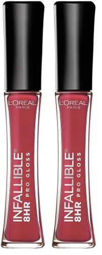 Vista 24 de L'Oreal Paris Makeup Infallible - Brillo labial hidratante de 8 horas, pétalo nude, 0.21 onzas líquidas Pétalo Desnudo
